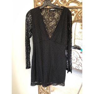 Motel Black Lace Mini Dress